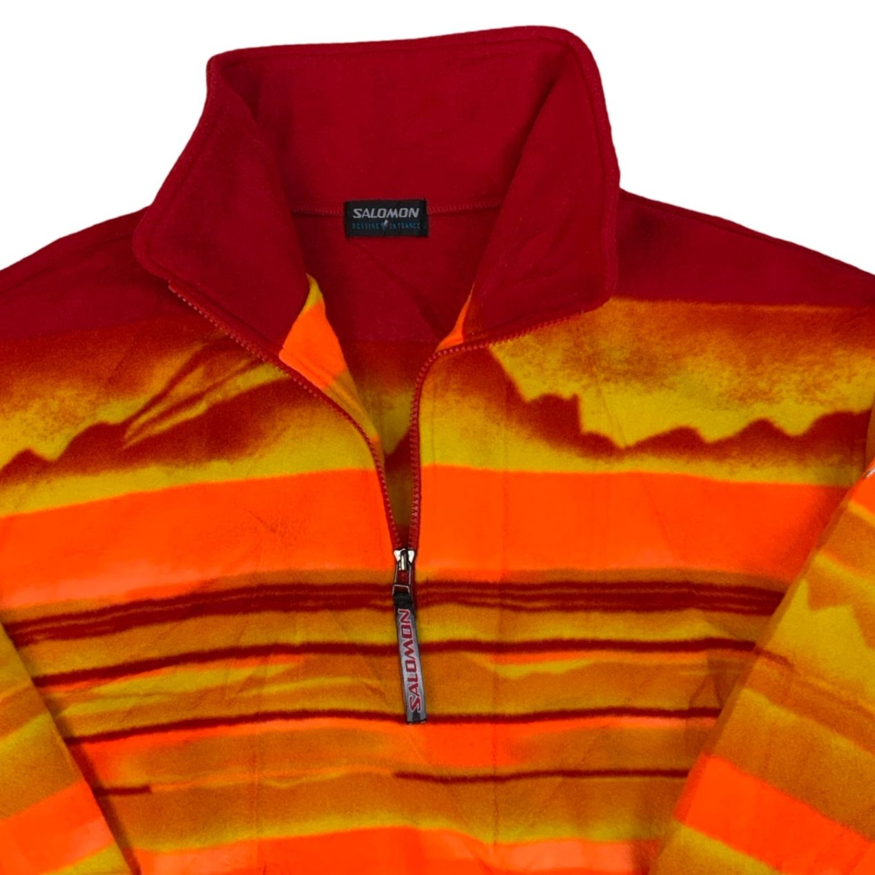 Vintage 90s Salomon Orange Sunset Fleece M L XL