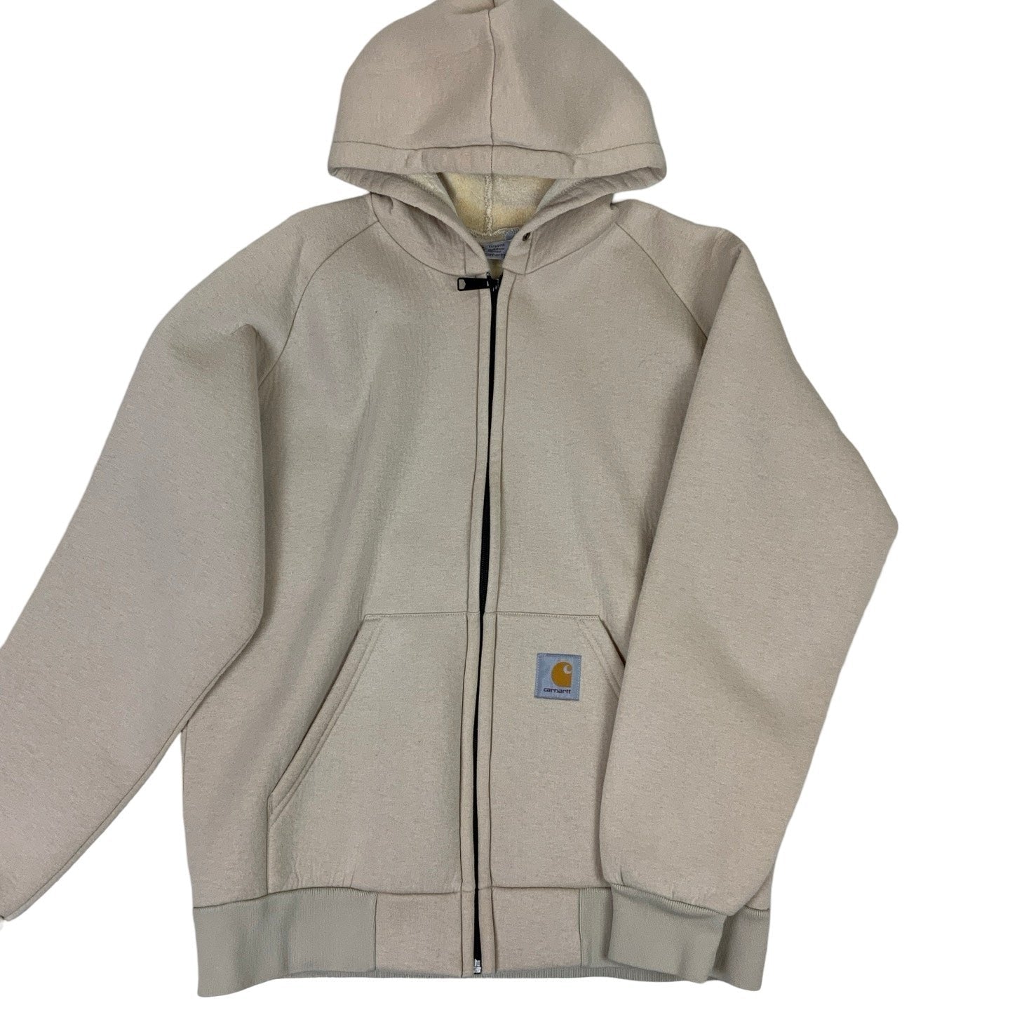 Vintage 90s 'Carhartt' Fleece Lined Beige Hoodie L