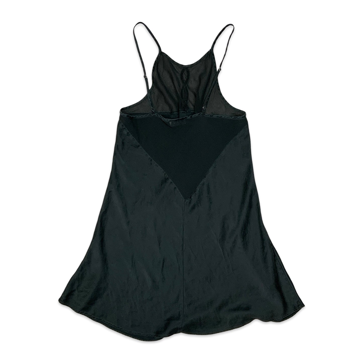 Vintage Black Silk Mini Dress 10 12