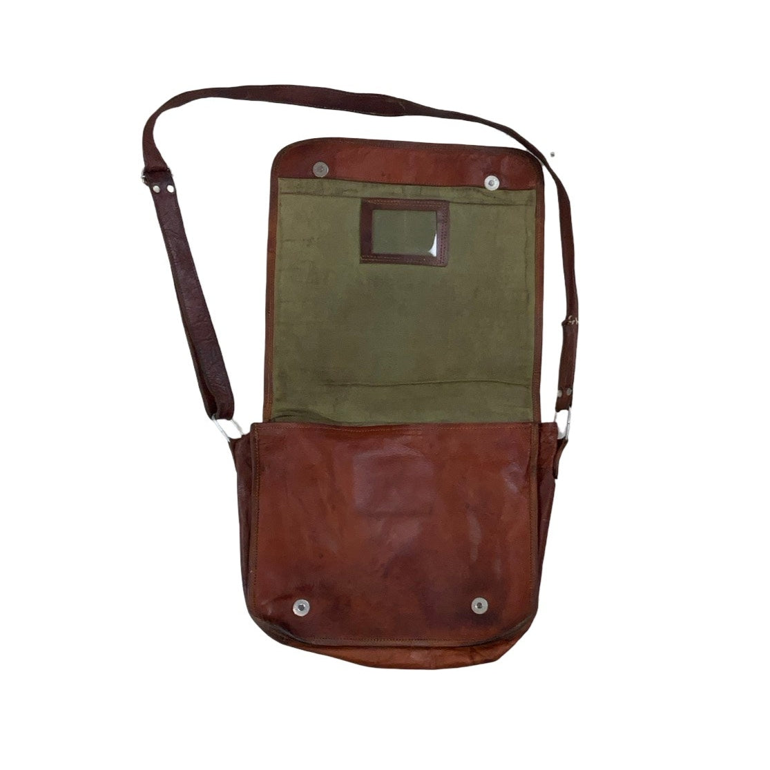 Vintage 'Gusti Leden' Brown Sheep Leather Messenger Shoulder Bag