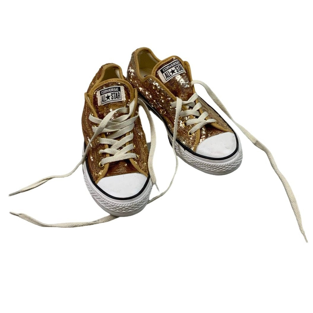 Vintage 90s Chuck Taylor Converse Gold Sequin Ankle Trainers UK6.5