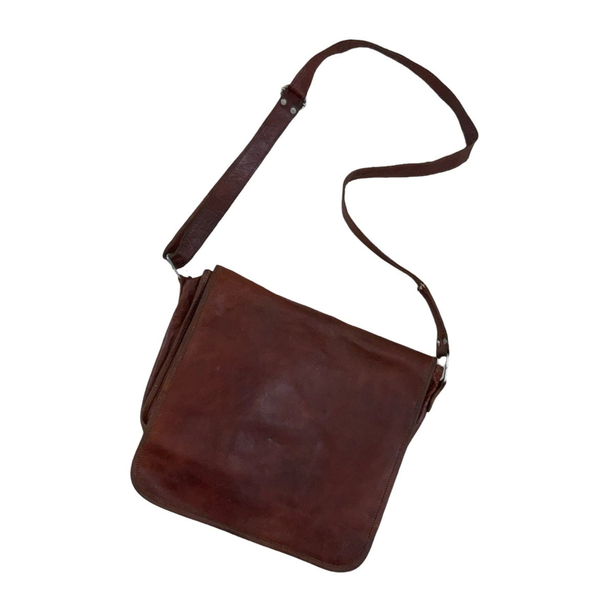 Vintage 'Gusti Leden' Brown Sheep Leather Messenger Shoulder Bag