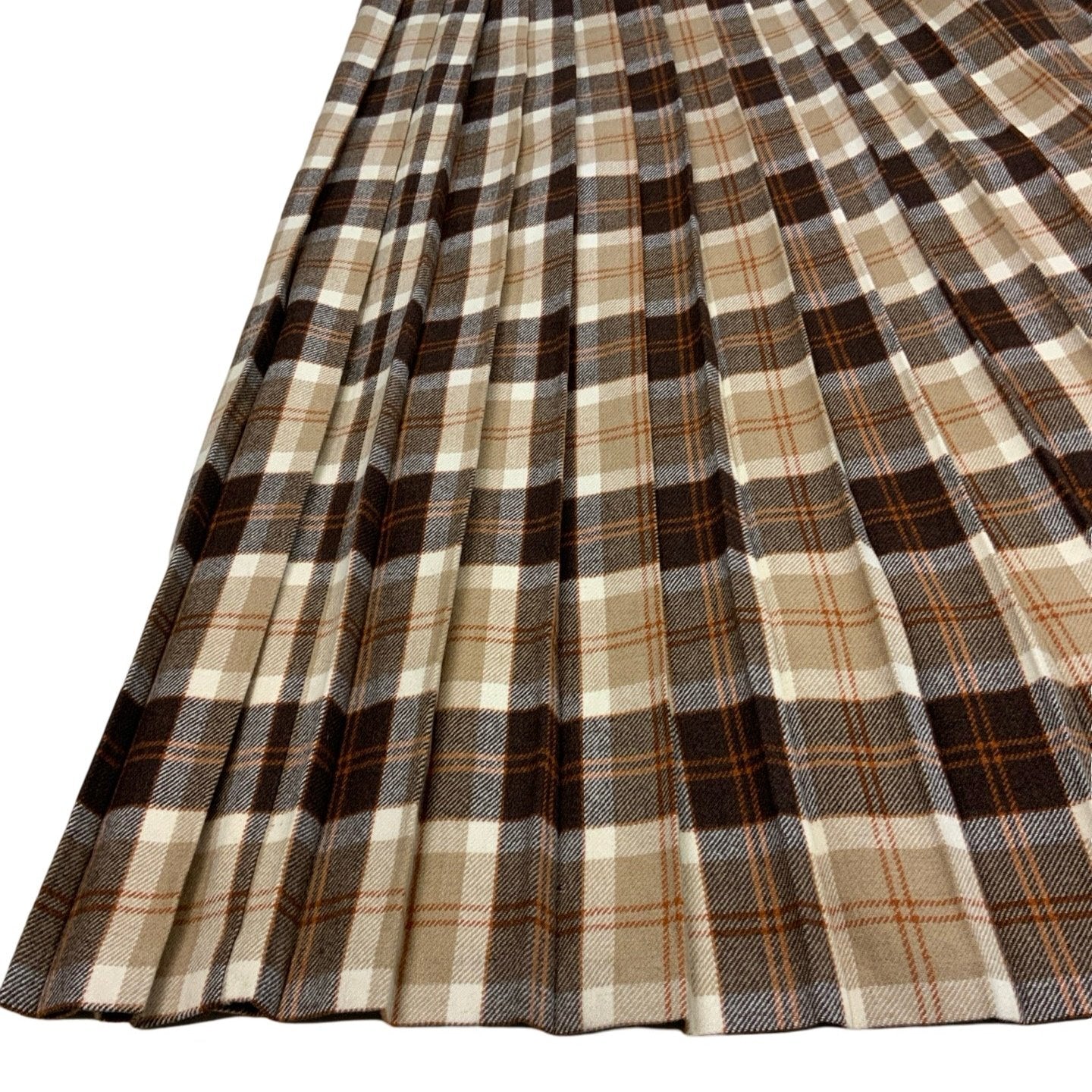 Vintage 'Laird-Portch of Scotland' Brown Beige Red Cream Scottish Tartan Maxi Skirt Kilt M 16