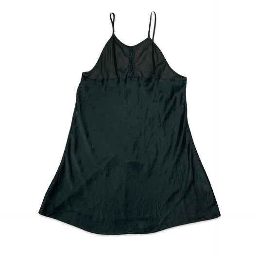 Vintage Black Silk Mini Dress 10 12