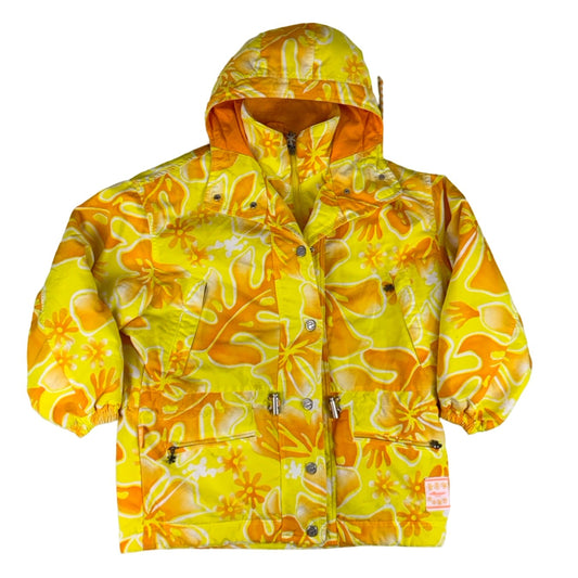 Vintage 90s Bright Pattern Hooded Elleese Ski Jacket M L