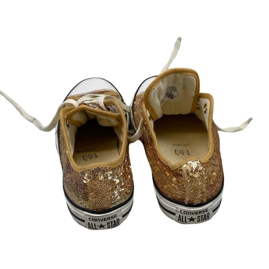 Vintage 90s Chuck Taylor Converse Gold Sequin Ankle Trainers UK6.5