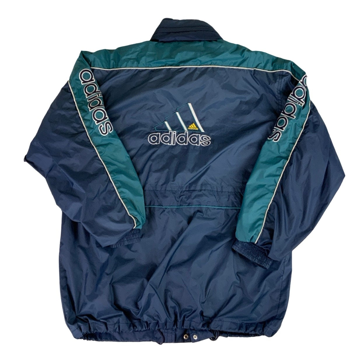 Retro 90s Adidas Green & Navy Shell Jacket L XL