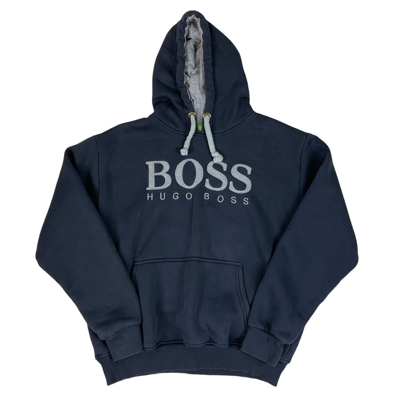 Vintage Hugo Boss 2000s Navy & Grey Spell Out Hoodie S M