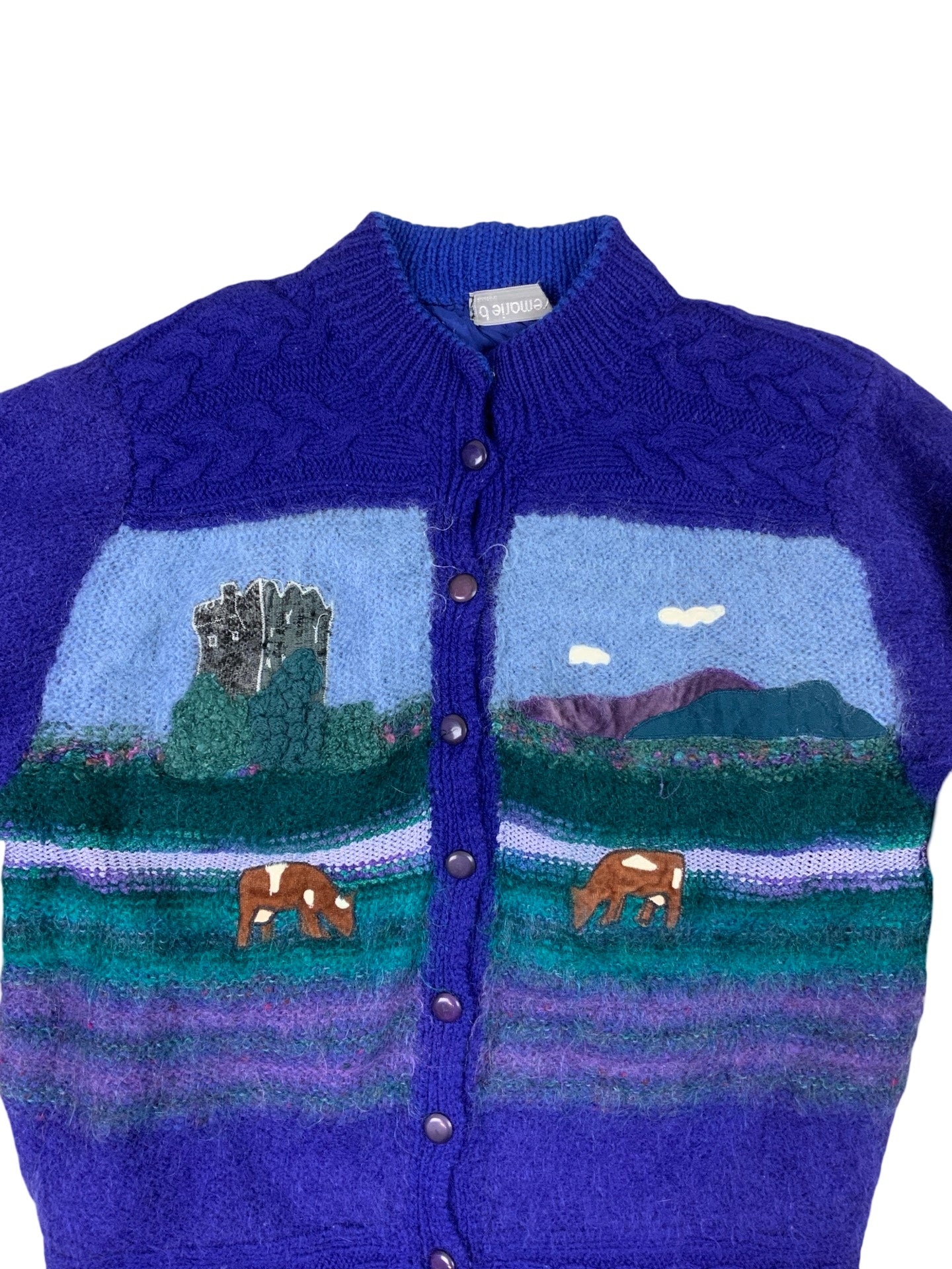 1980s Vintage Mohair Knitted Button Up Jumper M L