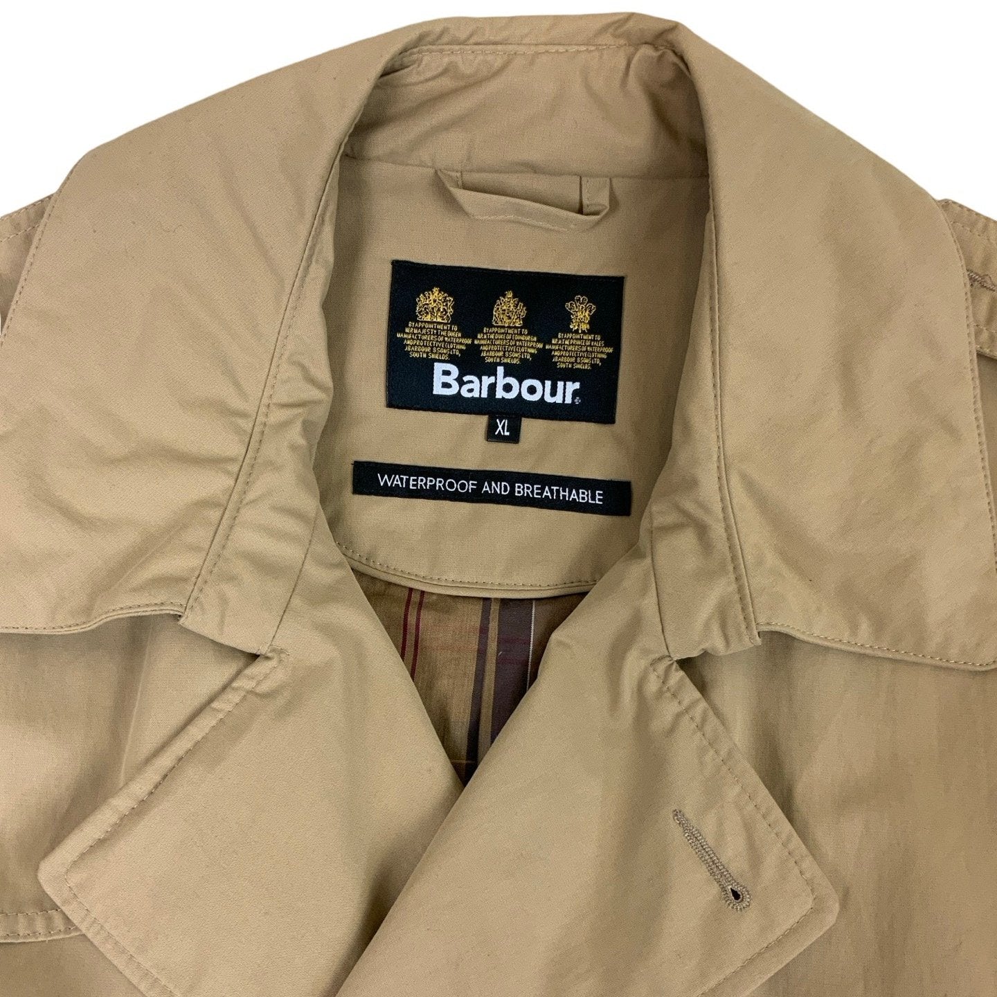 00s Classic Barbour Waterproof Breathable Trench Coat XL