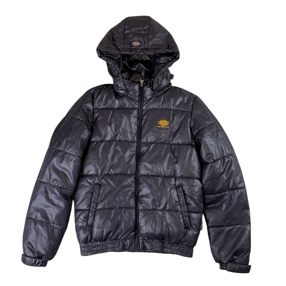 Y2k Dark Grey Shiny Dickies Puffer Jacket XS S