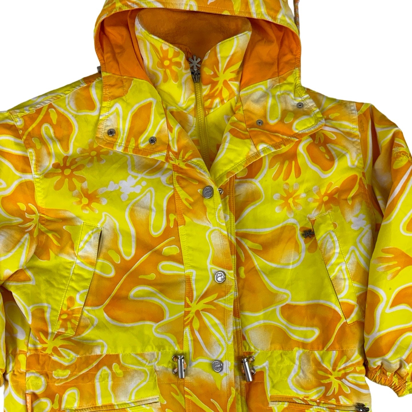 Vintage 90s Bright Pattern Hooded Elleese Ski Jacket M L