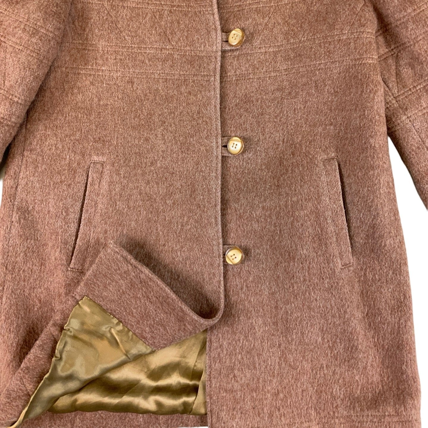 Vintage Wool Collared Tan Jacket 14 16 18