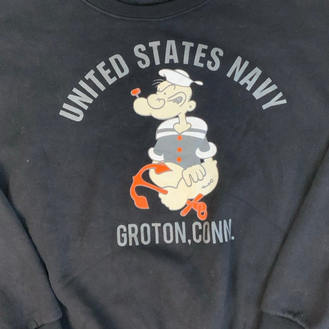 Vintage 90s Black United States Navy Groton, Conn XXL