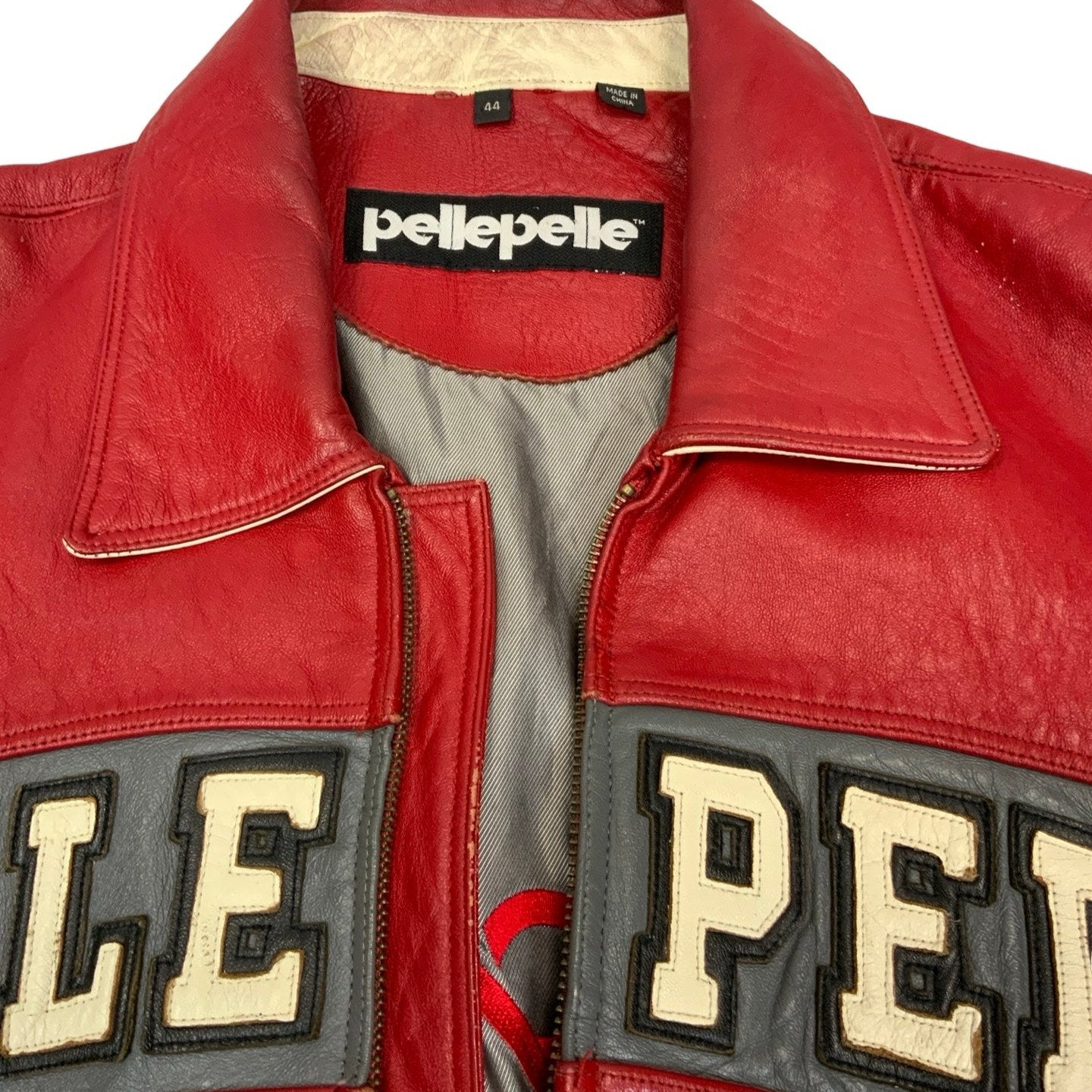 Vintage Pelle Pelle Red Leather Bomber Jacket 2XL 18