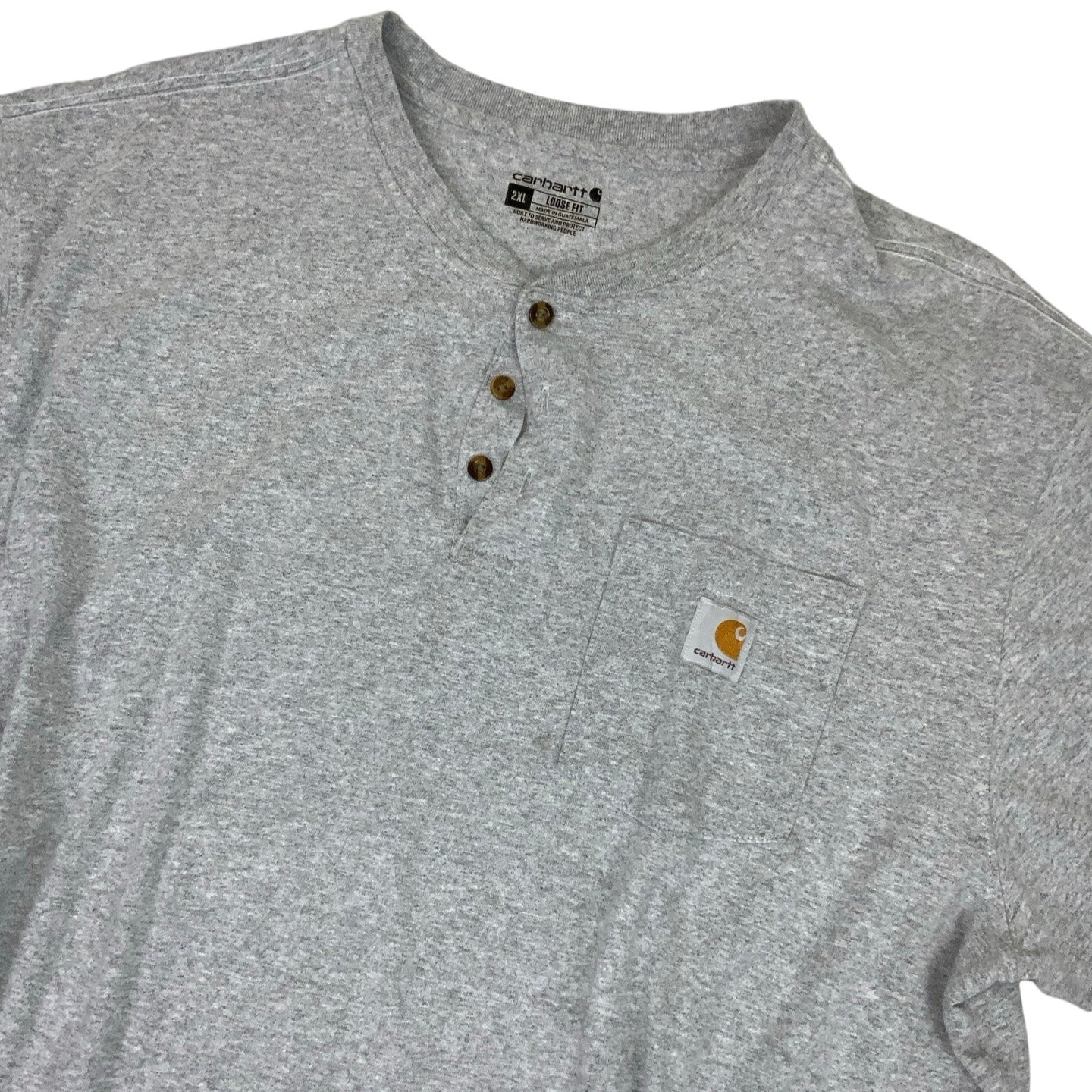 90s Carhartt Grey Short Sleeve Three Button Tee XXXL XXXXL