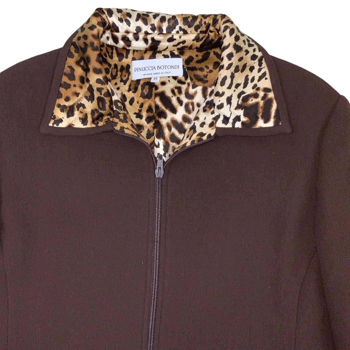 Vintage 'Pinuccia Botondi' Brown Leopard Print Jacket M 12 14