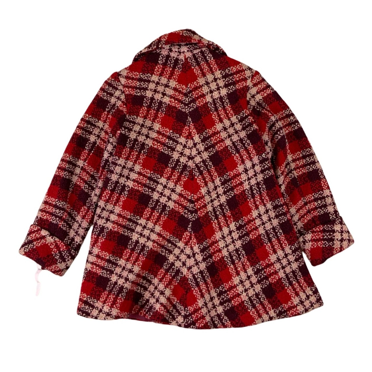 Vintage Woven plaid Wool Coat 12 14