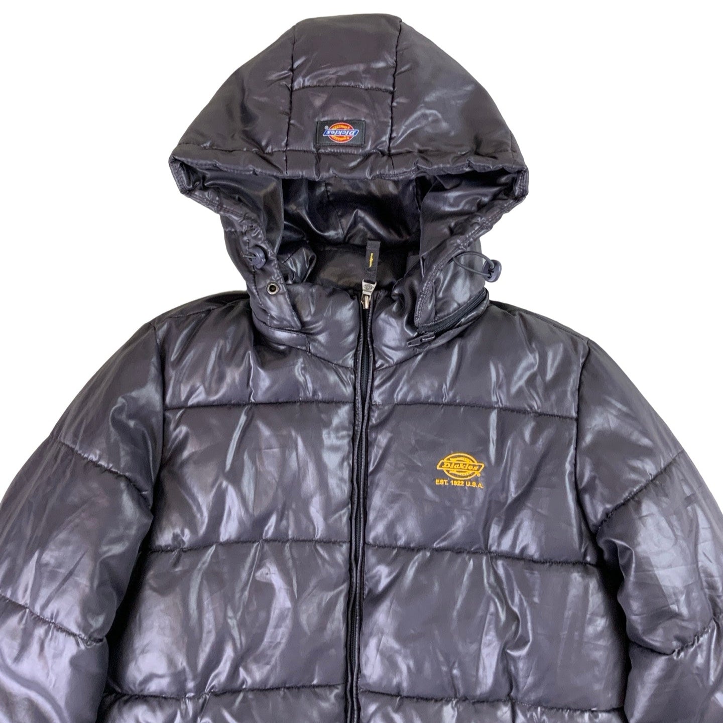 Y2k Dark Grey Shiny Dickies Puffer Jacket XS S