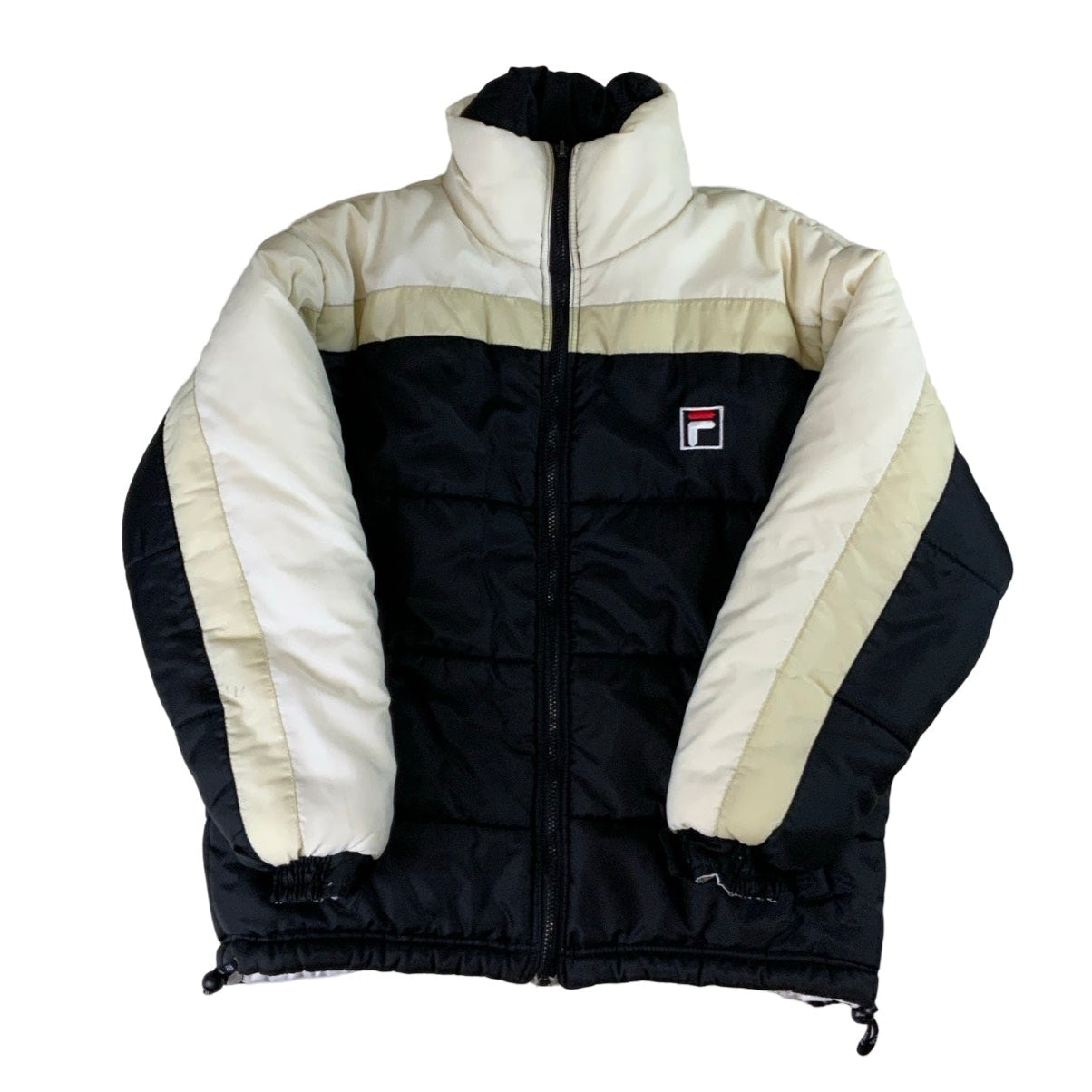 Vintage Fila Cream and Black Puffer Jacket S M