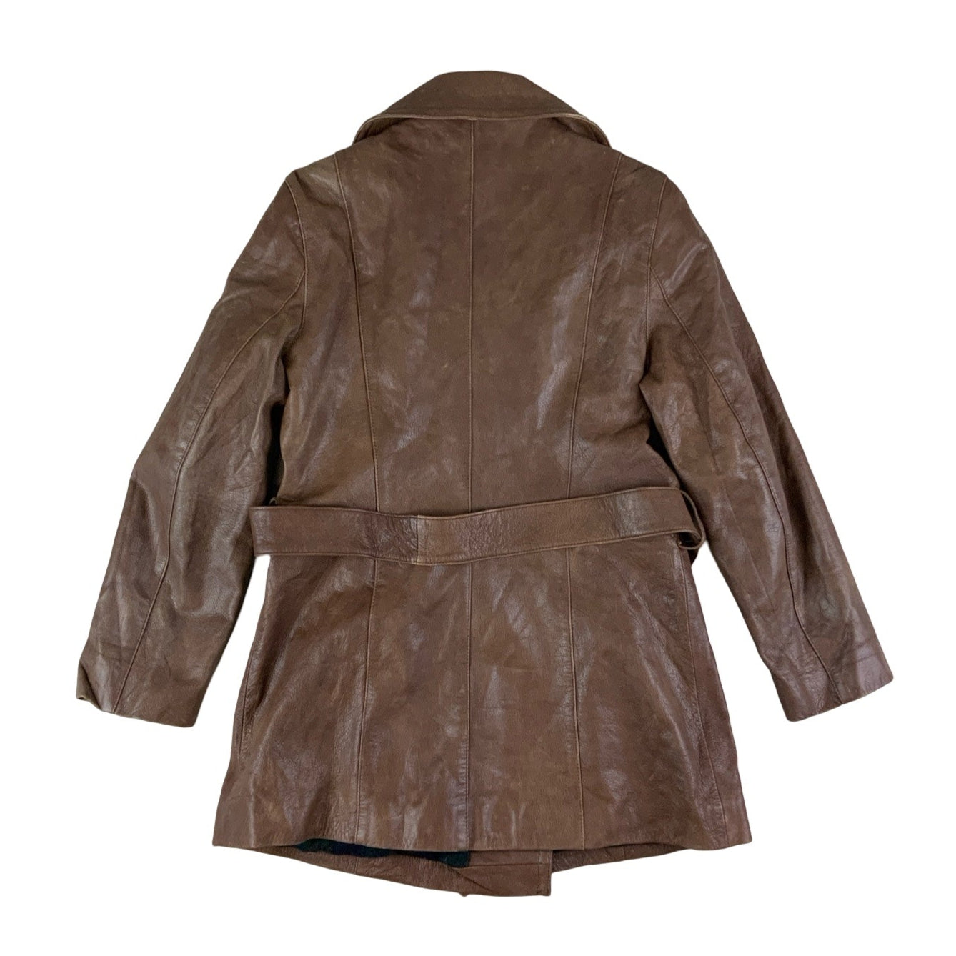 Vintage 'Senorita' Brown Leather Coat 12 14