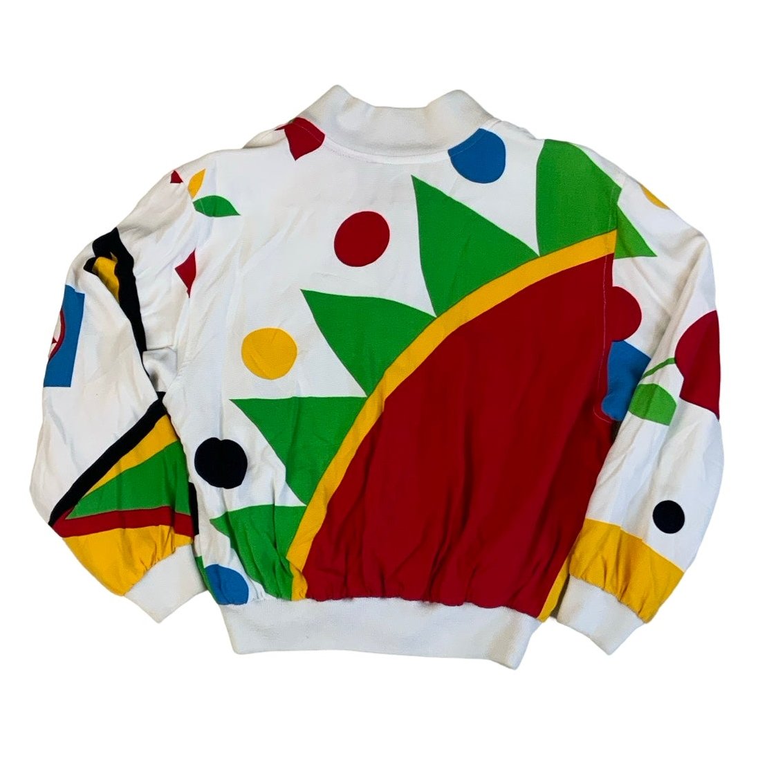 Vintage 80s 'Apriori' Vibrant Abstract Pattern Bomber Jacket M