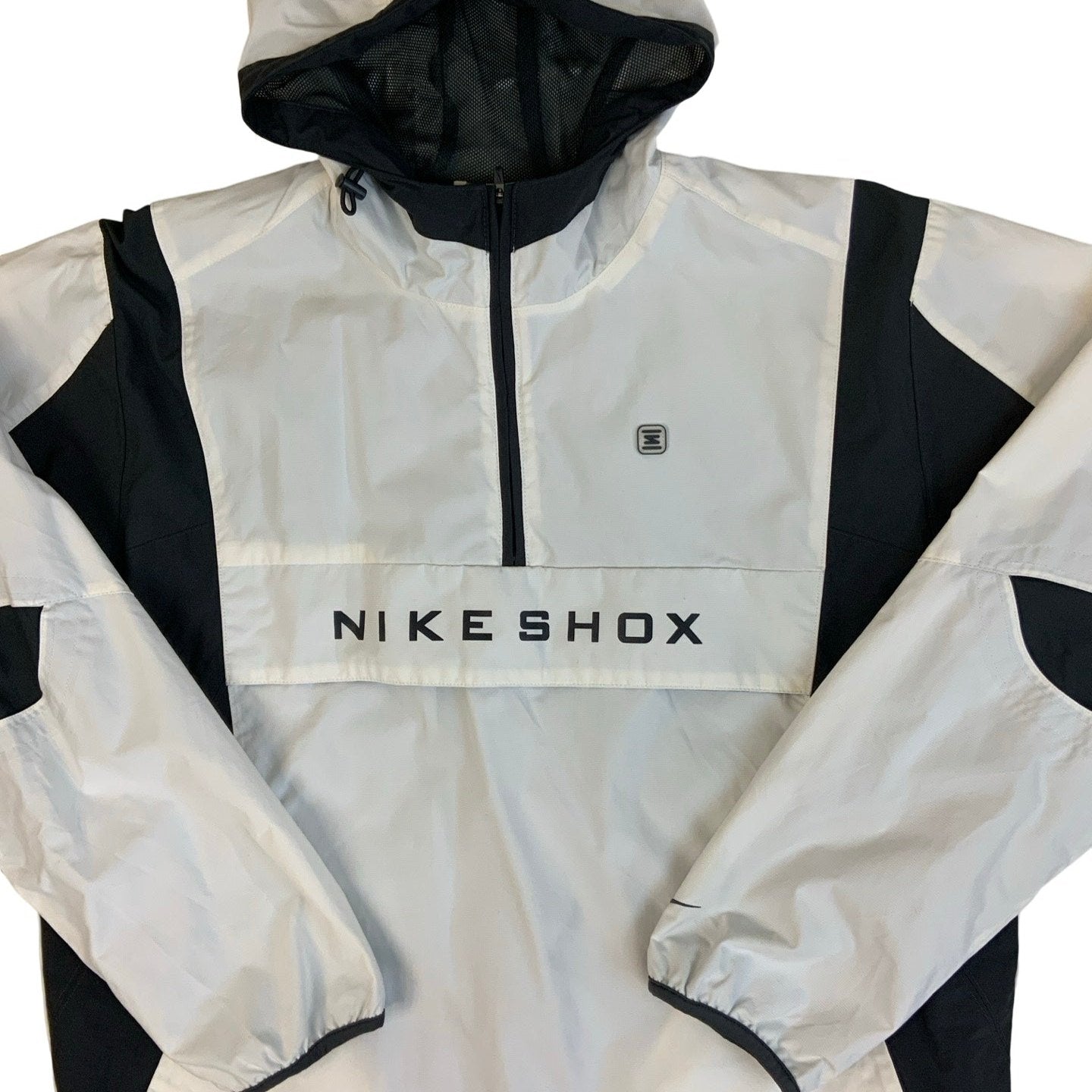 Vintage 90s White Black Nike Shox Windbreaker Pullover Coat XXL