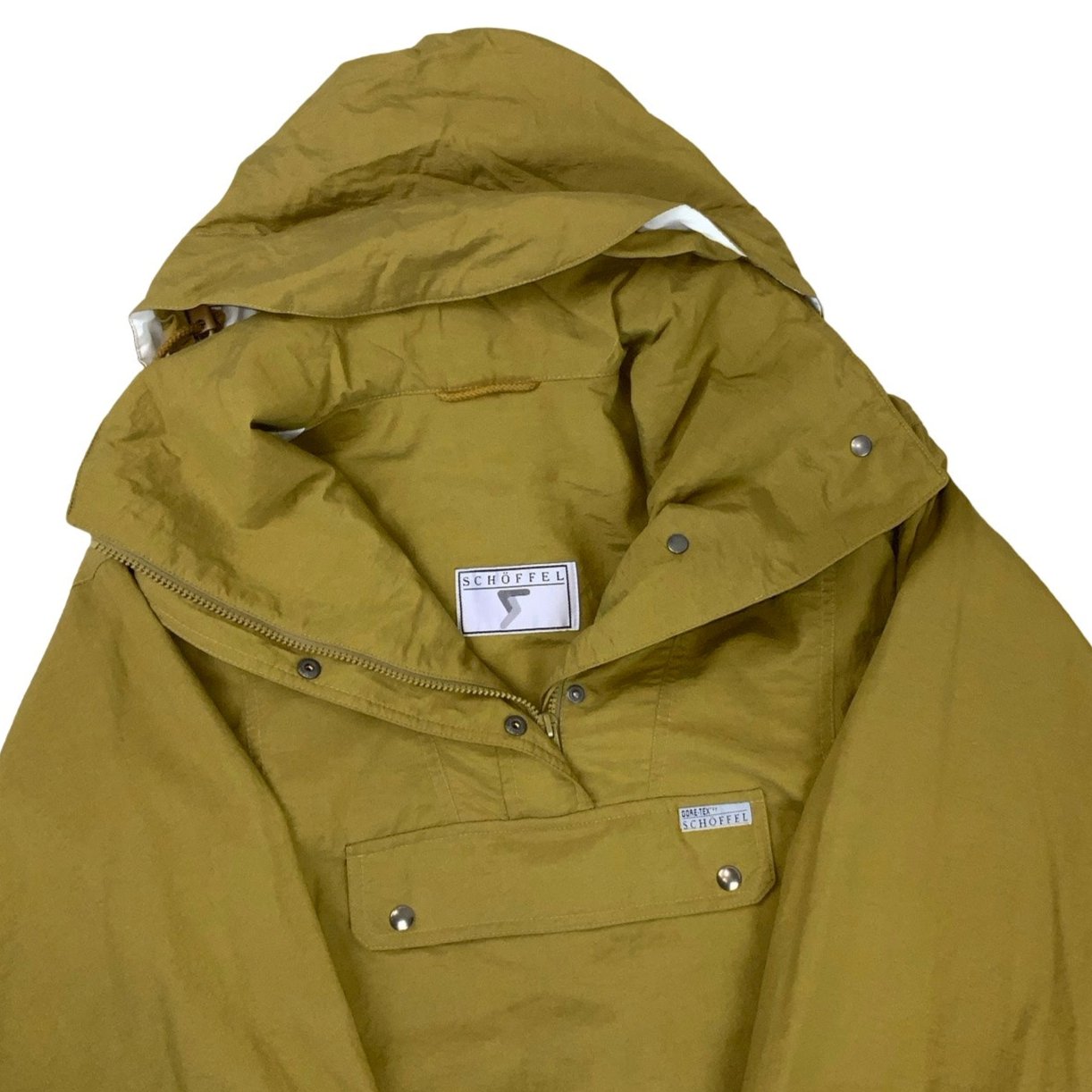 Vintage 90s Schöffel Mustard Yellow Gore-Tex Pull-Over Windbreaker XL XXL