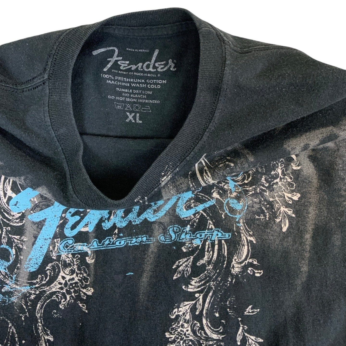 90s Black Fender Graphic Tee L XL