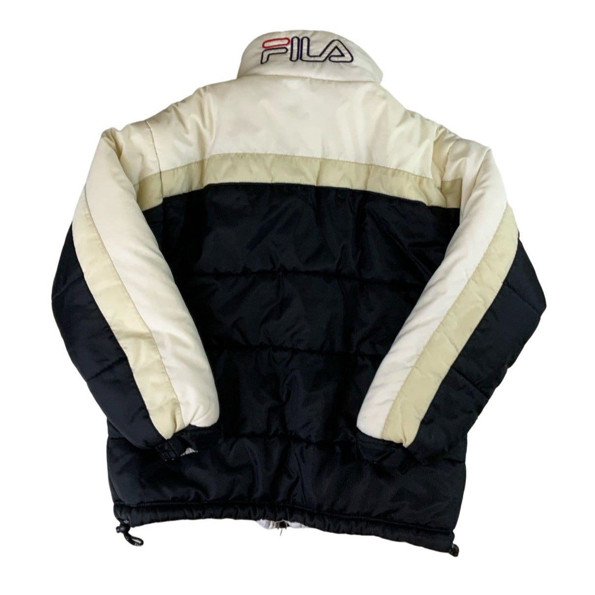 Vintage Fila Cream and Black Puffer Jacket S M