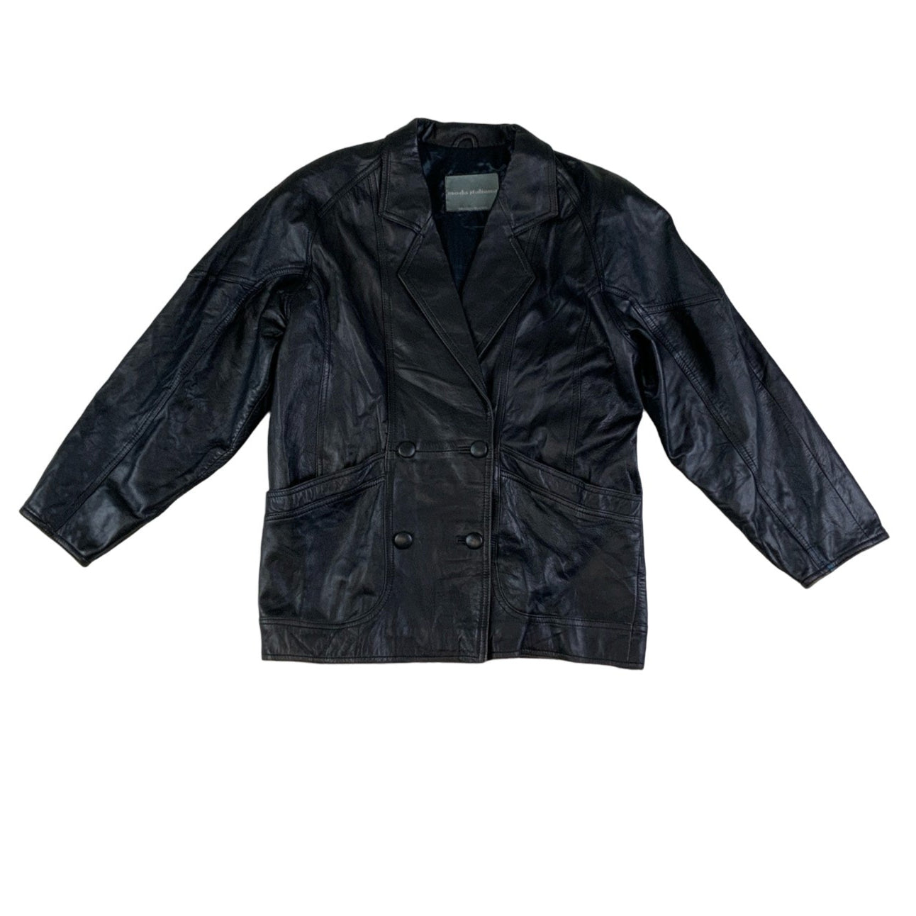 Vintage 'Moda Italiana' Black Leather Jacket S M