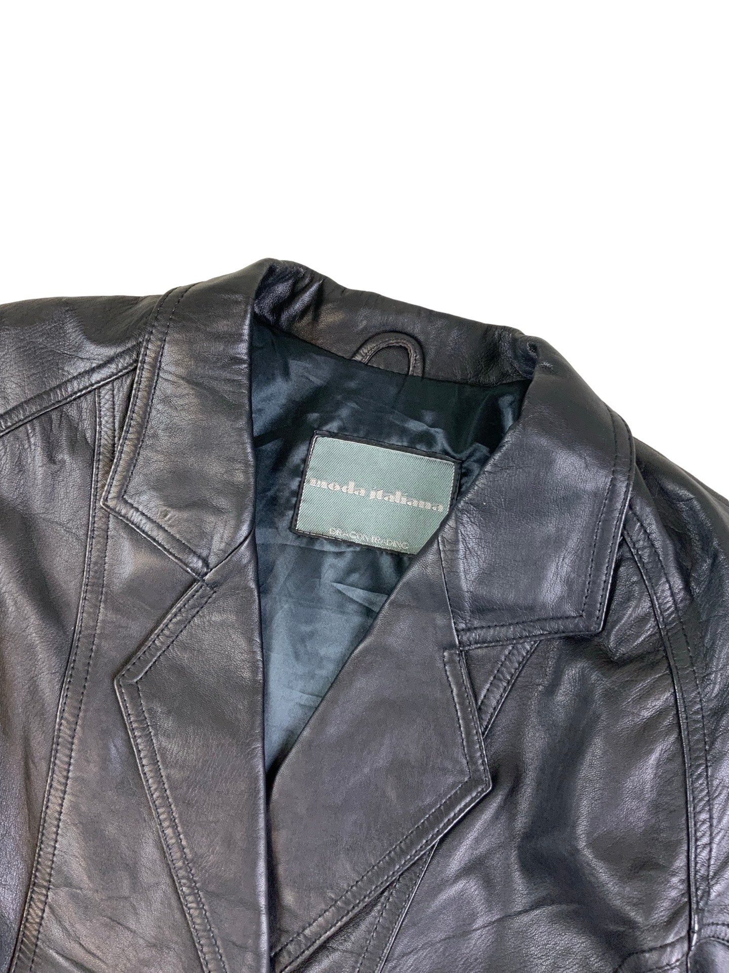 Vintage 'Moda Italiana' Black Leather Jacket S M