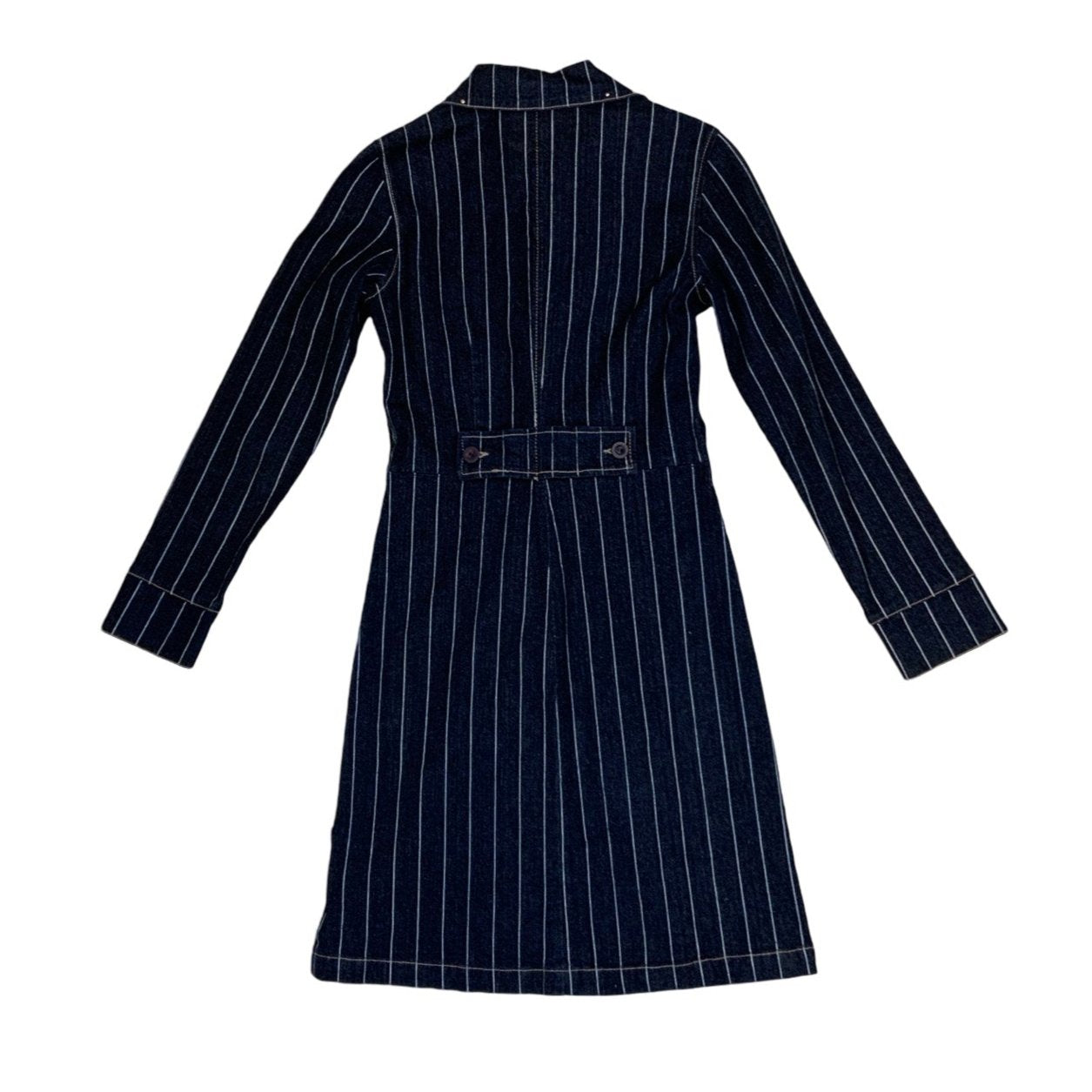 Vintage 'Rampage Jean Company' Denim Pinstripe Midi Dress S 10