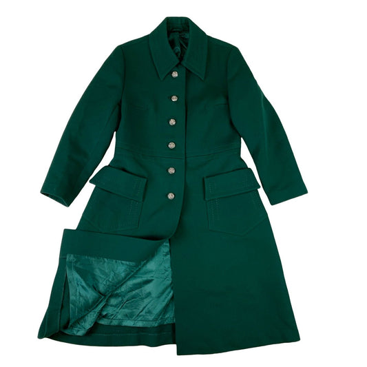 Vintage Emerald Wool Long Coat 14 16