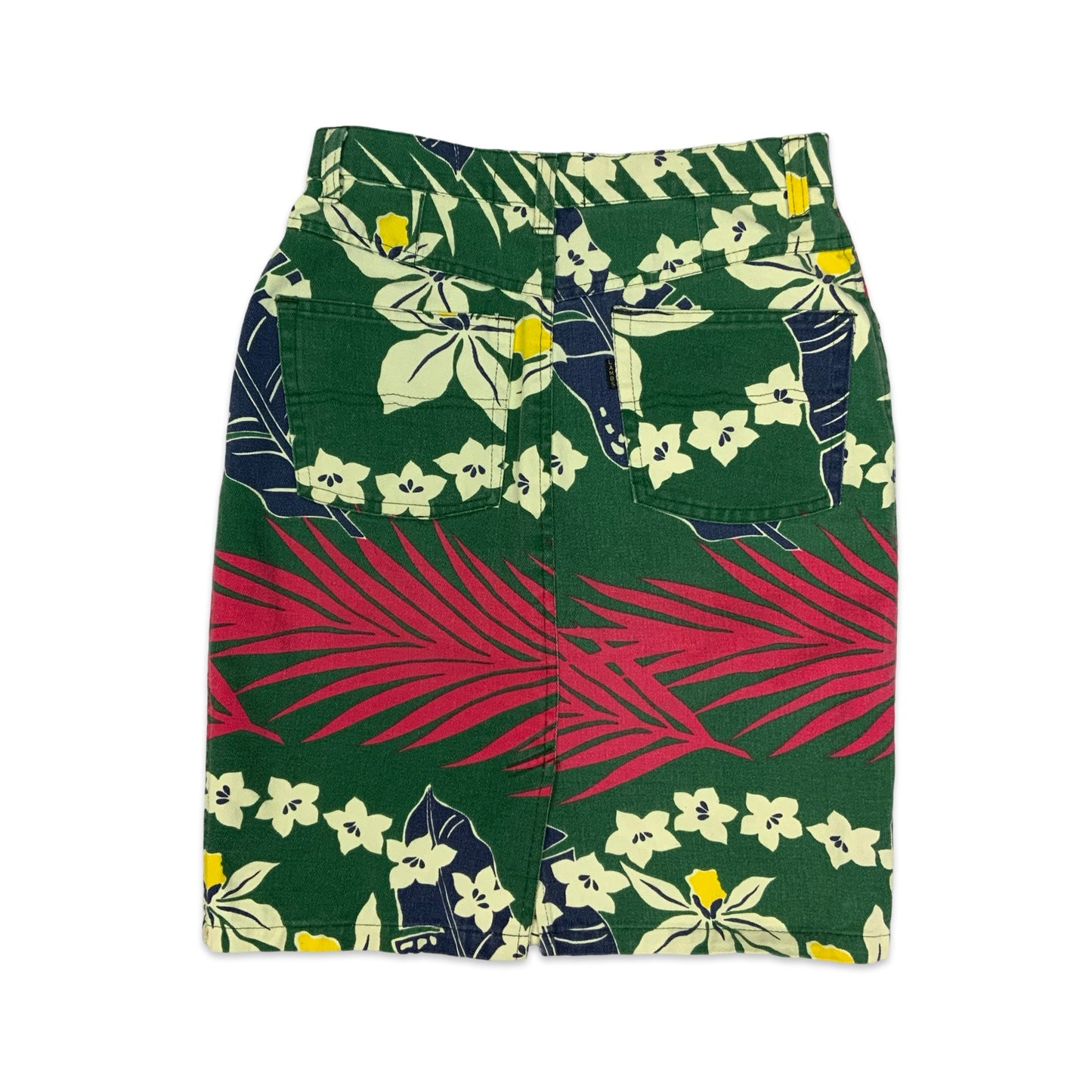 80s Johnny Lambs Hawaiian Floral Print Skirt 10