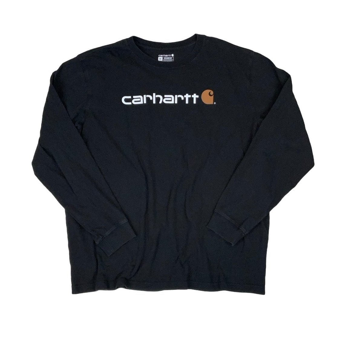 Preloved Black Carhartt Spell Out Heavyweight Long-sleeve XL XXL