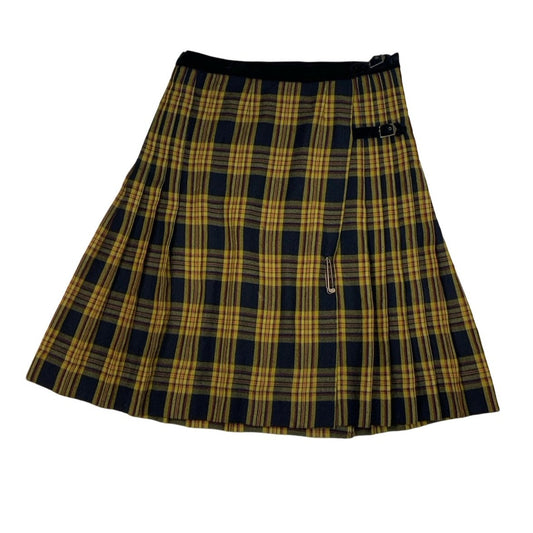 Vintage 'Hirsch Collections' Scottish Yellow Black Red Tartan Kilt XXL