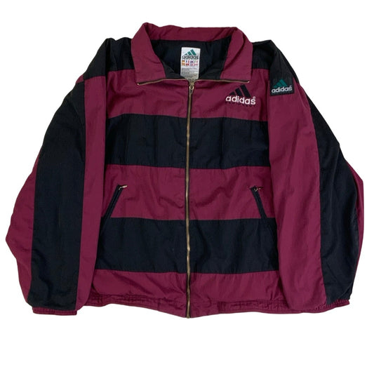 Vintage 90s Adidas Equipment Burgundy & Black Shell Jacket M L