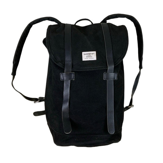 Sandqvist Black Heavy Canvas Backpack