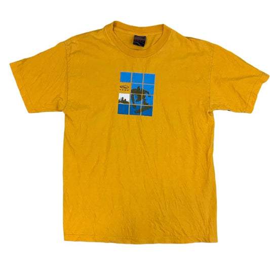 Vintage 90s Vans Yellow Blue Graphic Tee M 14