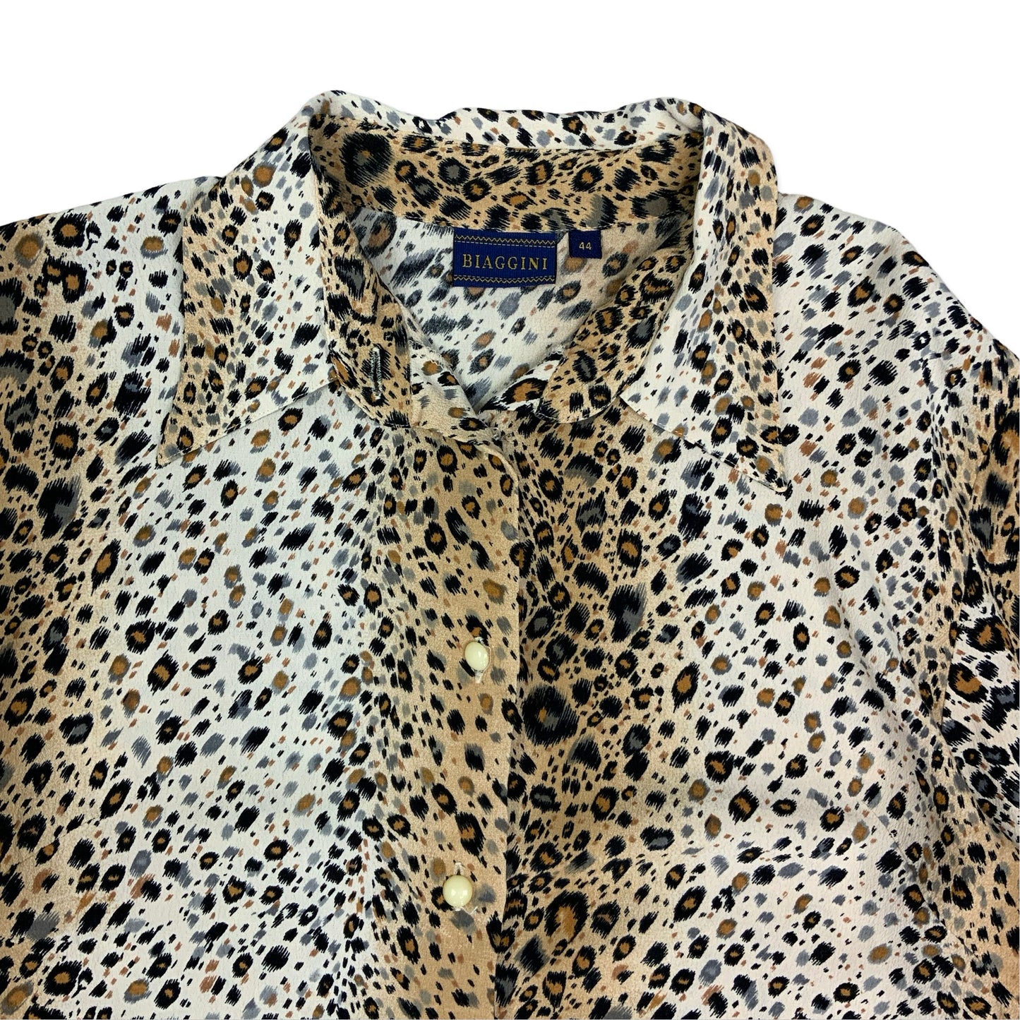 90s Cheetah Print Blouse 16