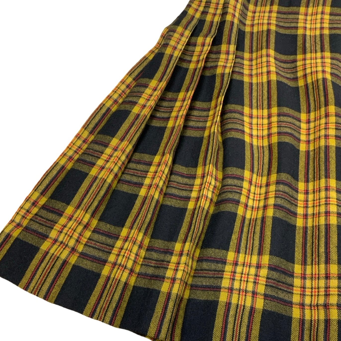 Vintage 'Hirsch Collections' Scottish Yellow Black Red Tartan Kilt XXL