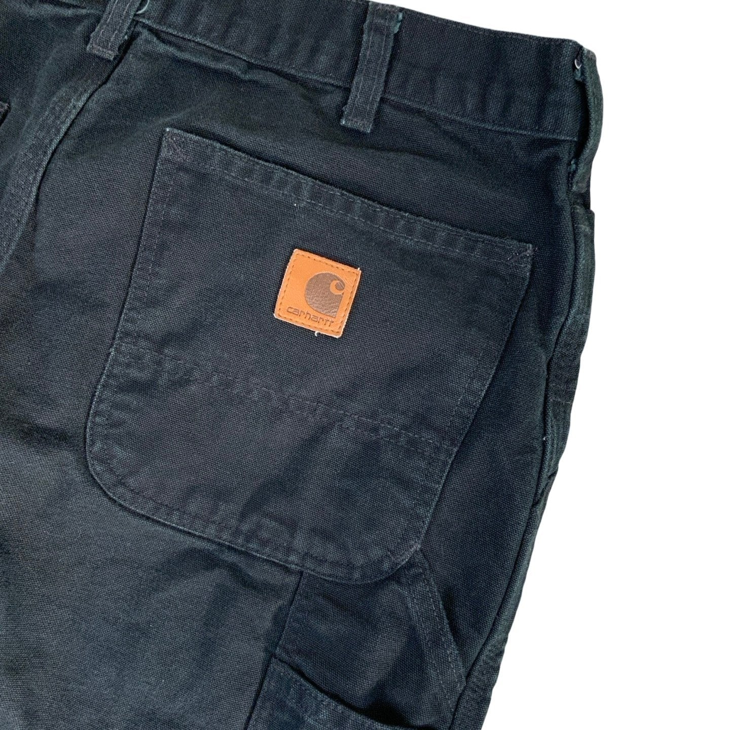 90s Carhartt Black Workwear Cargo Trousers 32W 39L