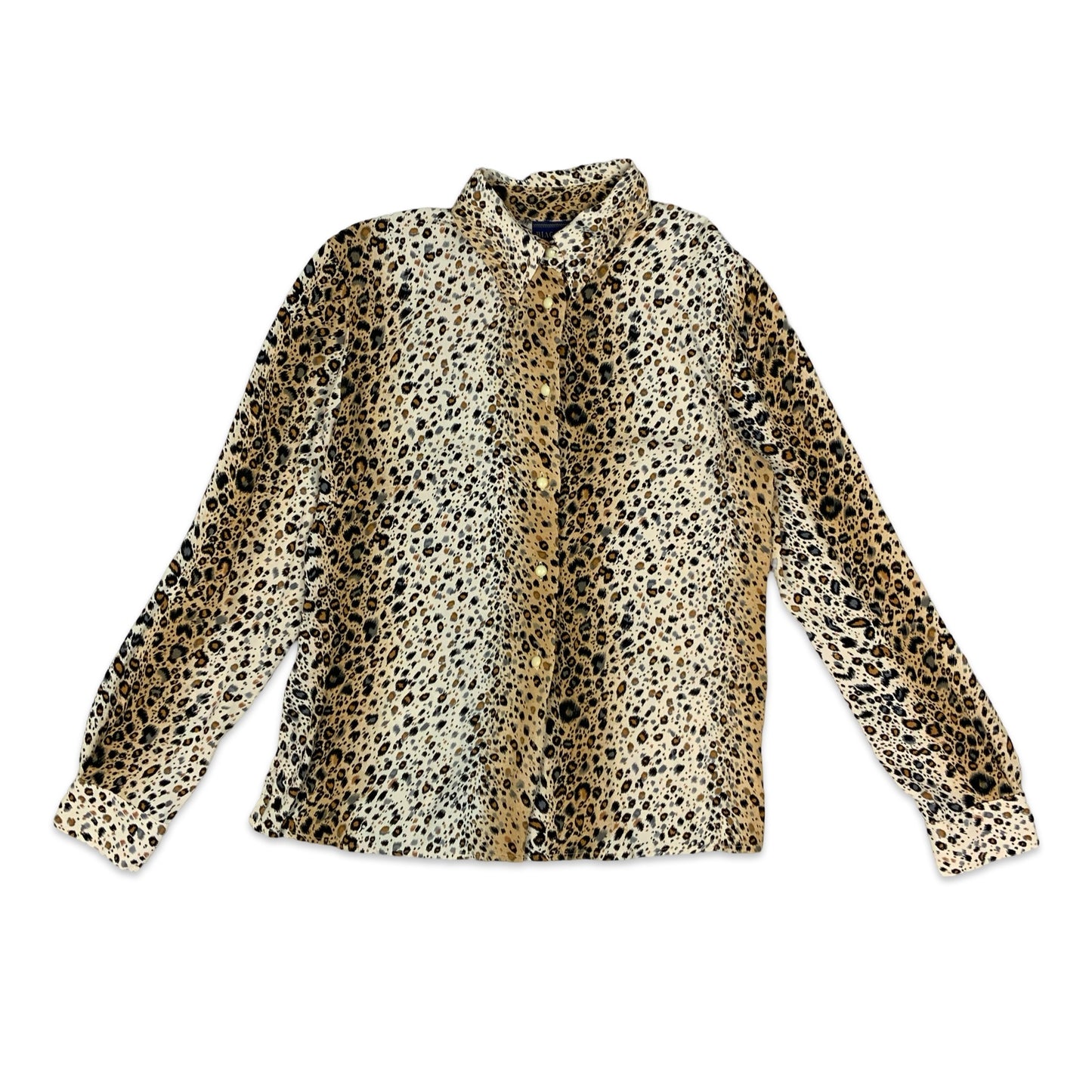 90s Cheetah Print Blouse 16