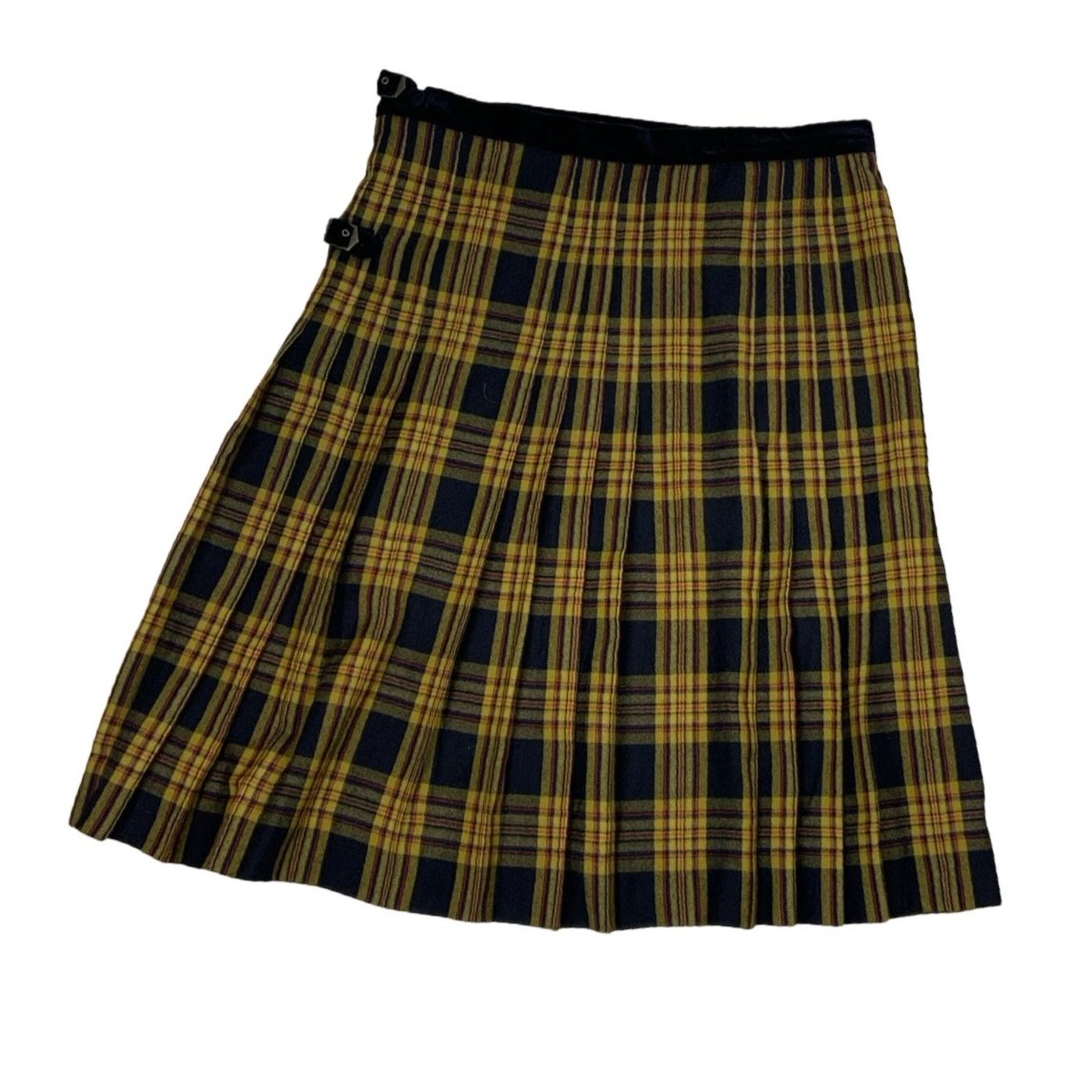 Vintage 'Hirsch Collections' Scottish Yellow Black Red Tartan Kilt XXL