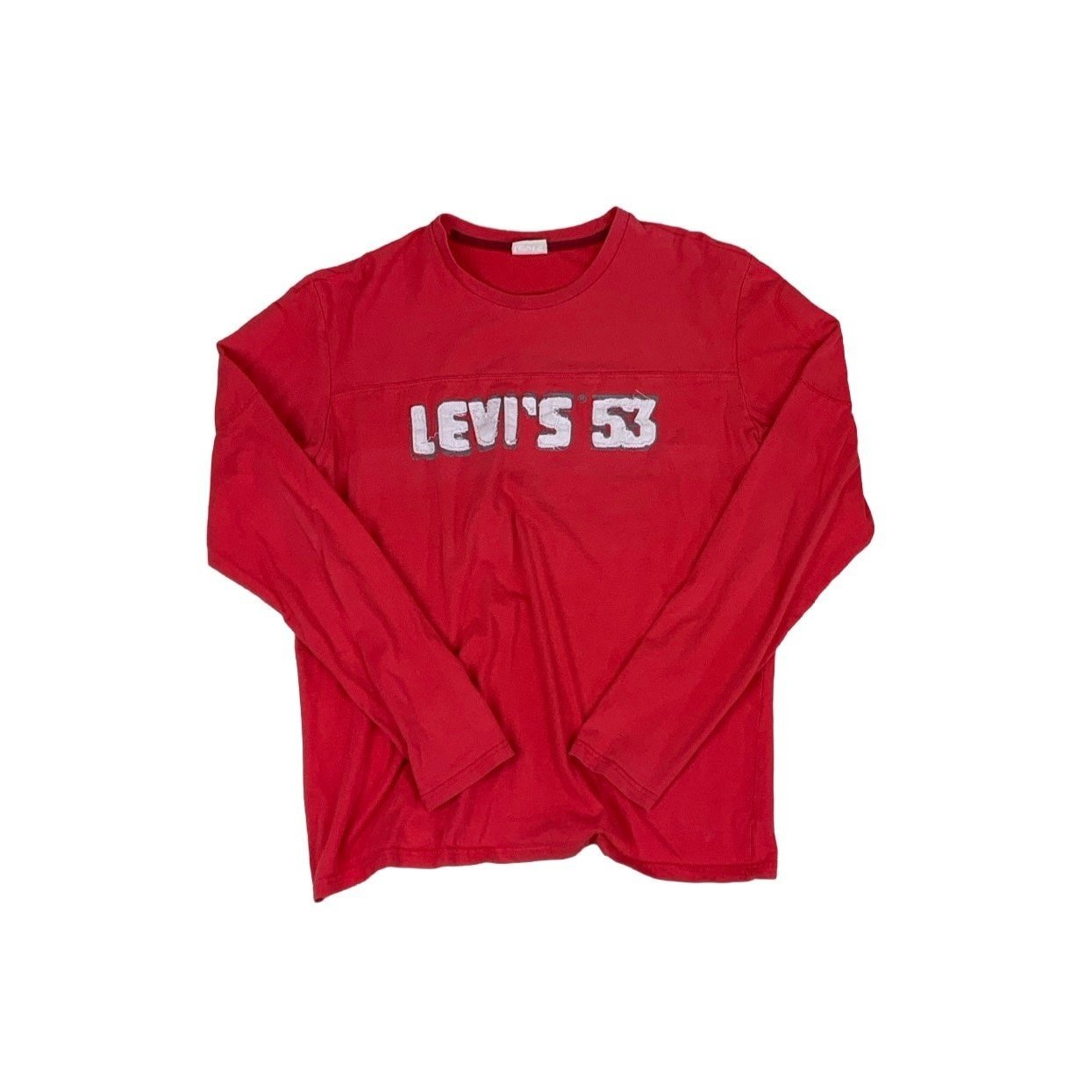 Vintage Red Levi's Spell Out Long-sleeve T-Shirt L XL