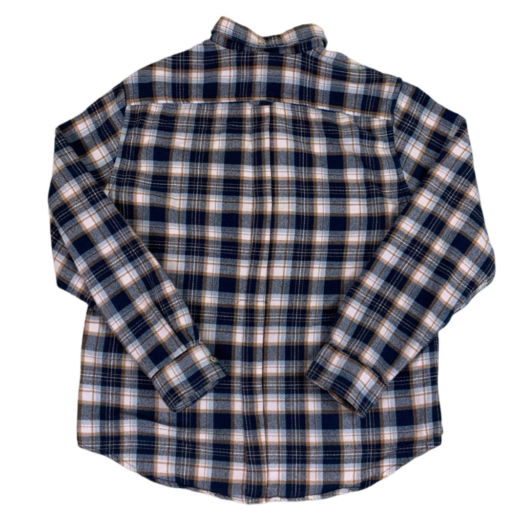 Ben Sherman Preppy Flannel Shirt Blue & Orange Check M L