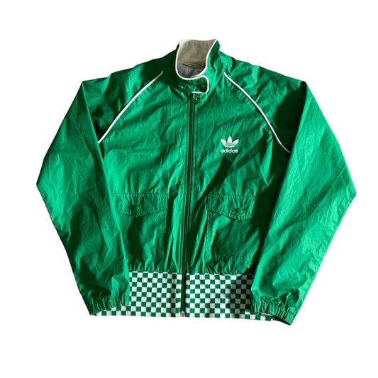 Retro Adidas Green Check Track Jacket S