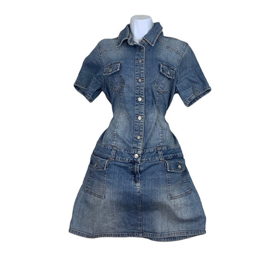 Vintage 'John Baner Jeanswear' Denim Mini Dress S 12 14