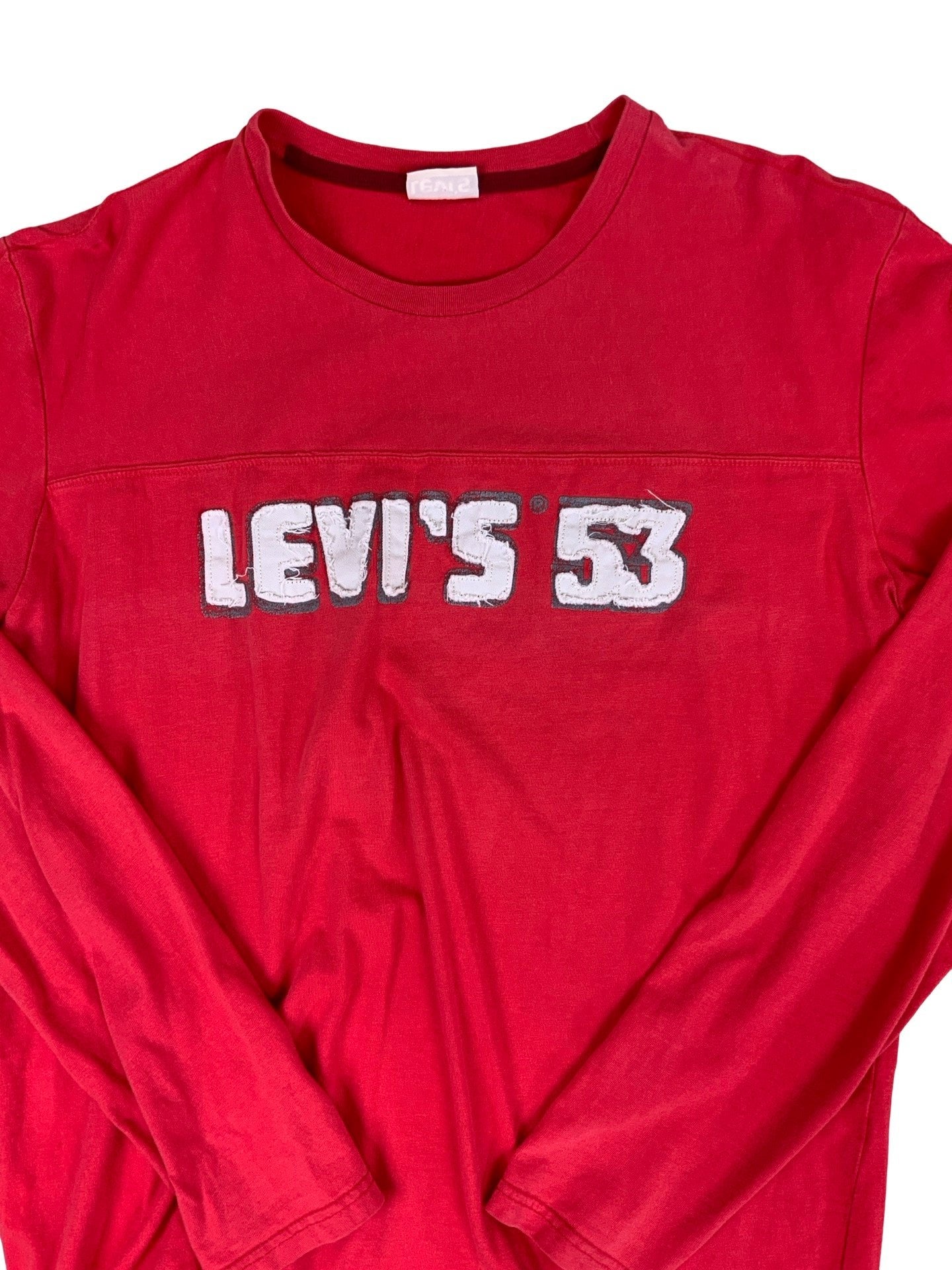 Vintage Red Levi's Spell Out Long-sleeve T-Shirt L XL